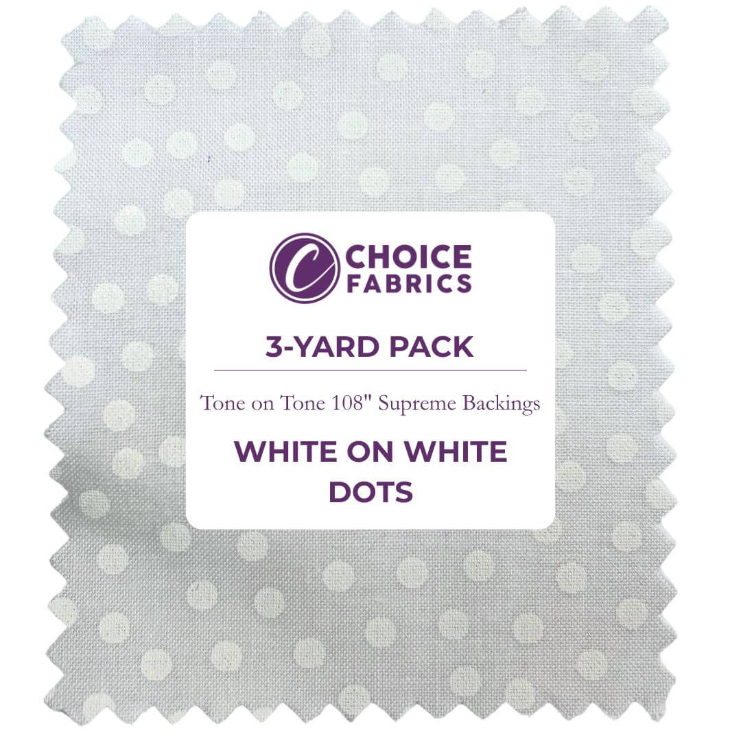 Tone on Tone 108" Supreme Backings - White on White Dots (3-Yard Pack)