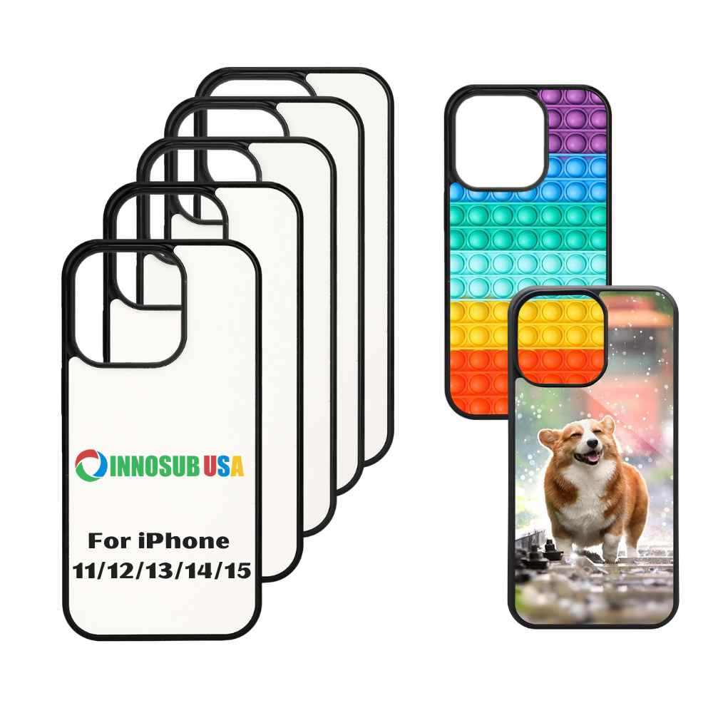 Sublimation Phone Rubber Cases for iPhone 16/15/14/13/12/11 | Aluminum Insert