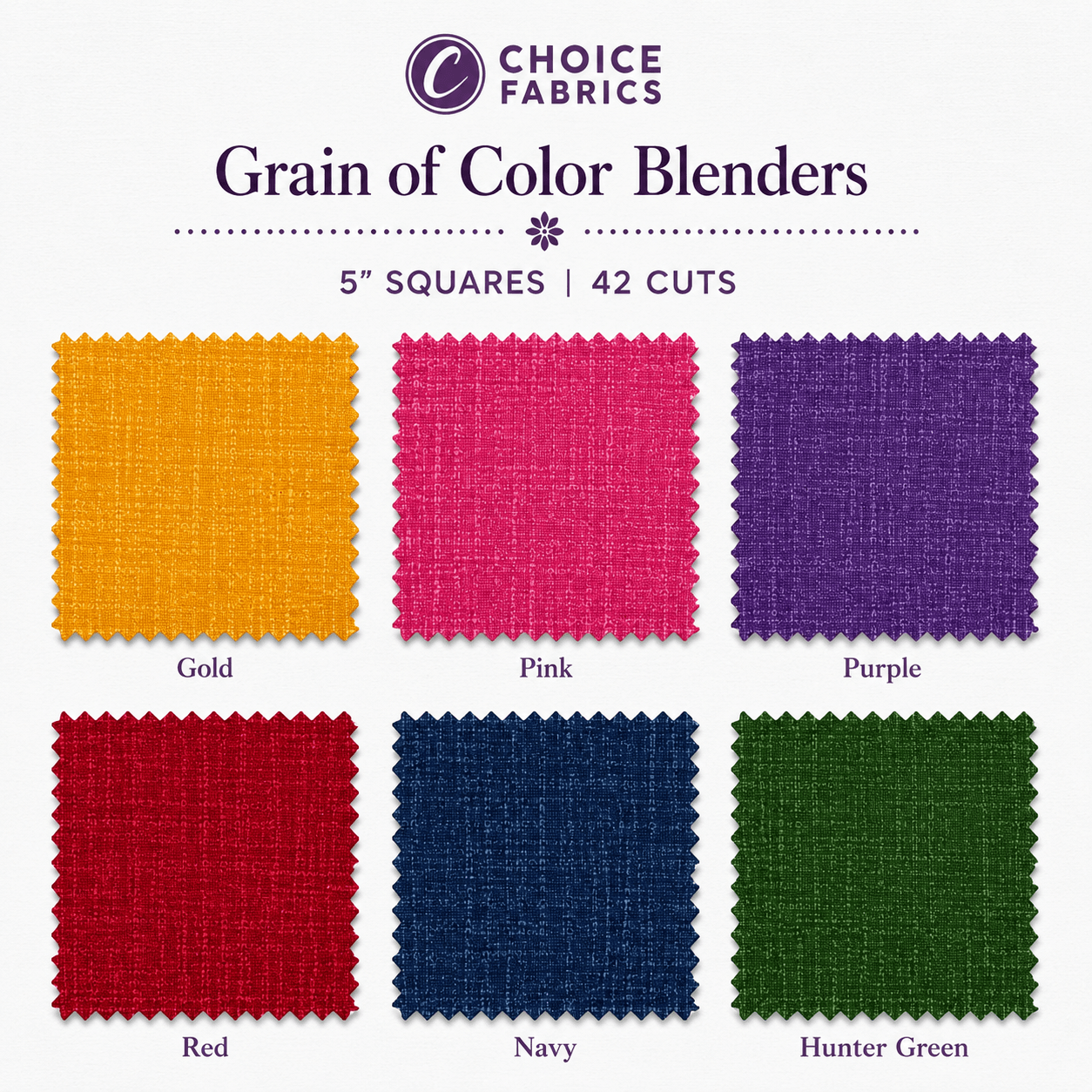 Grain of Color - Blenders - 5x5 Charm Pack (42 Squares)