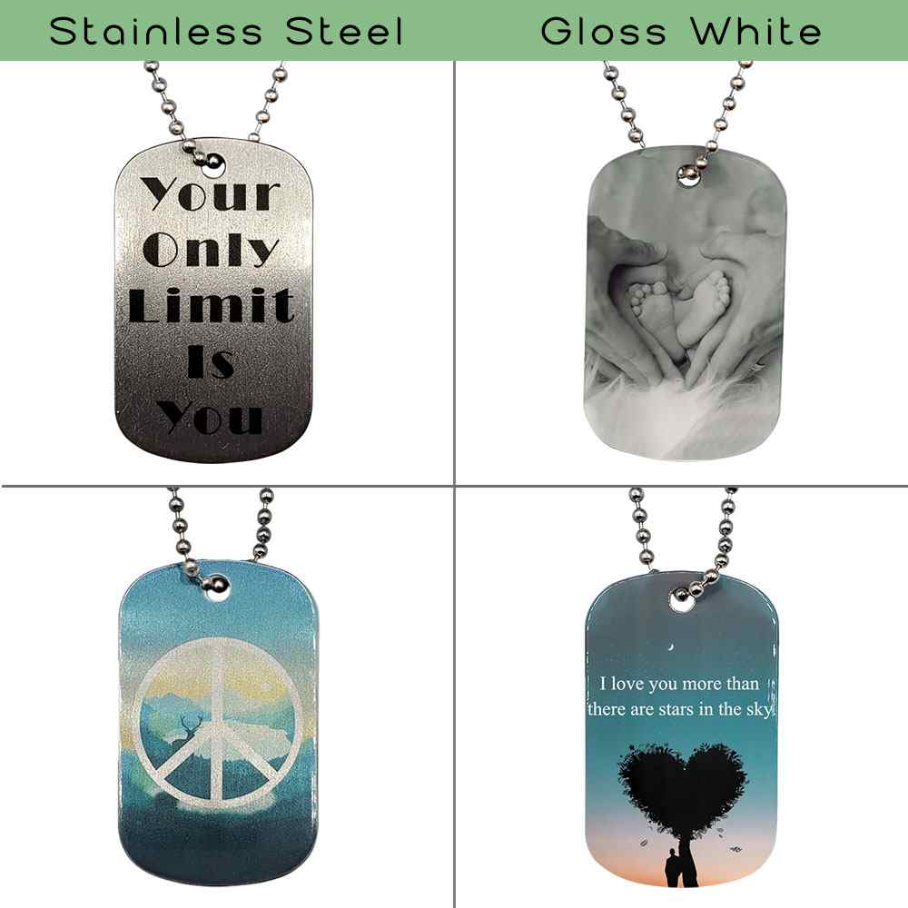 Sublimation Dog Tag Necklace Blank - 2 Sided | Custom Military Id |  Sublimation Pet ID by INNOSUB USA