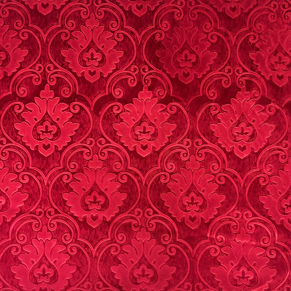 Royalty Damask Embossed Velvet Upholstery Drapery Fabric
