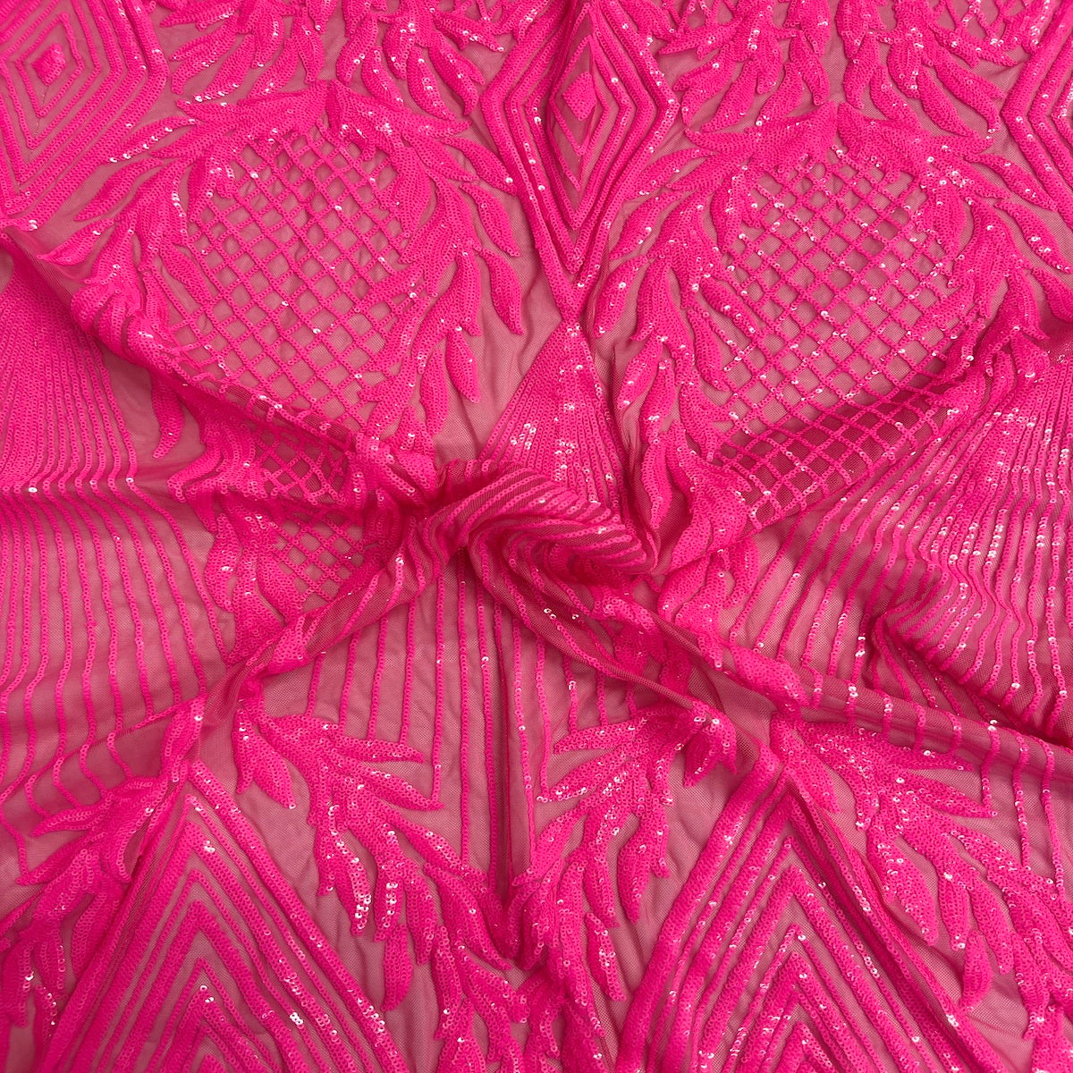Alpica Geometric Stretch Sequins Fabric