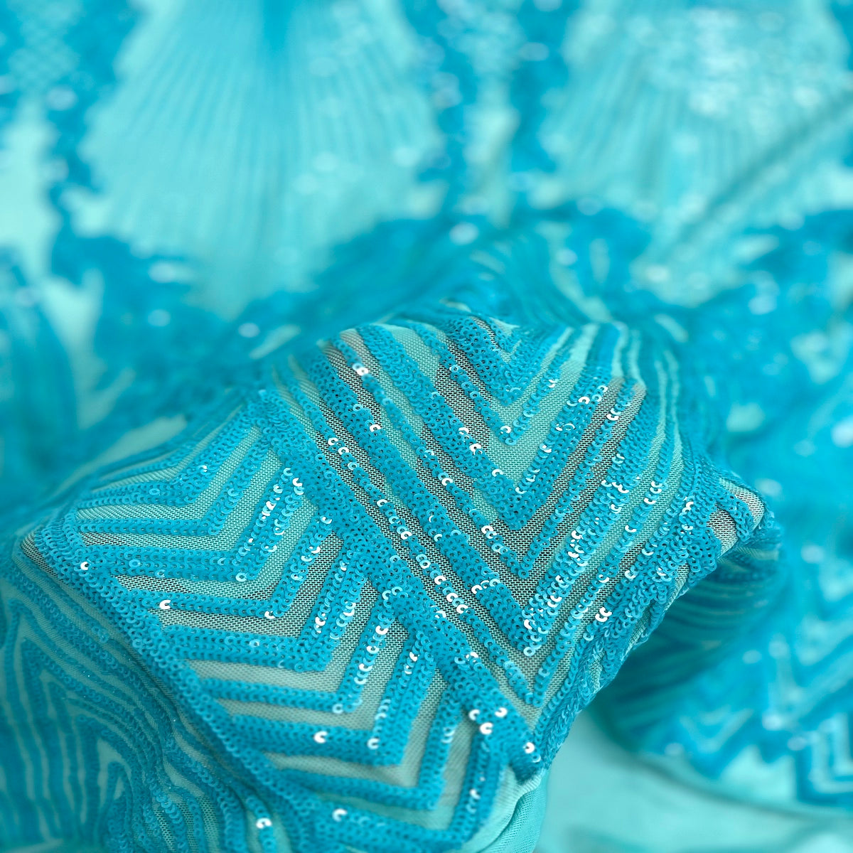 Alpica Geometric Stretch Sequins Fabric