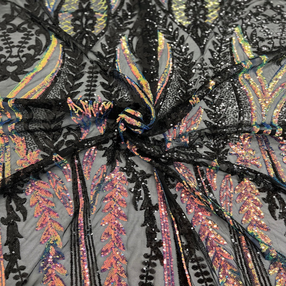 Alina Damask Stretch Sequins Fabric