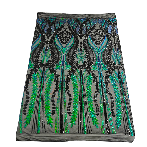 Alina Damask Stretch Sequins Fabric