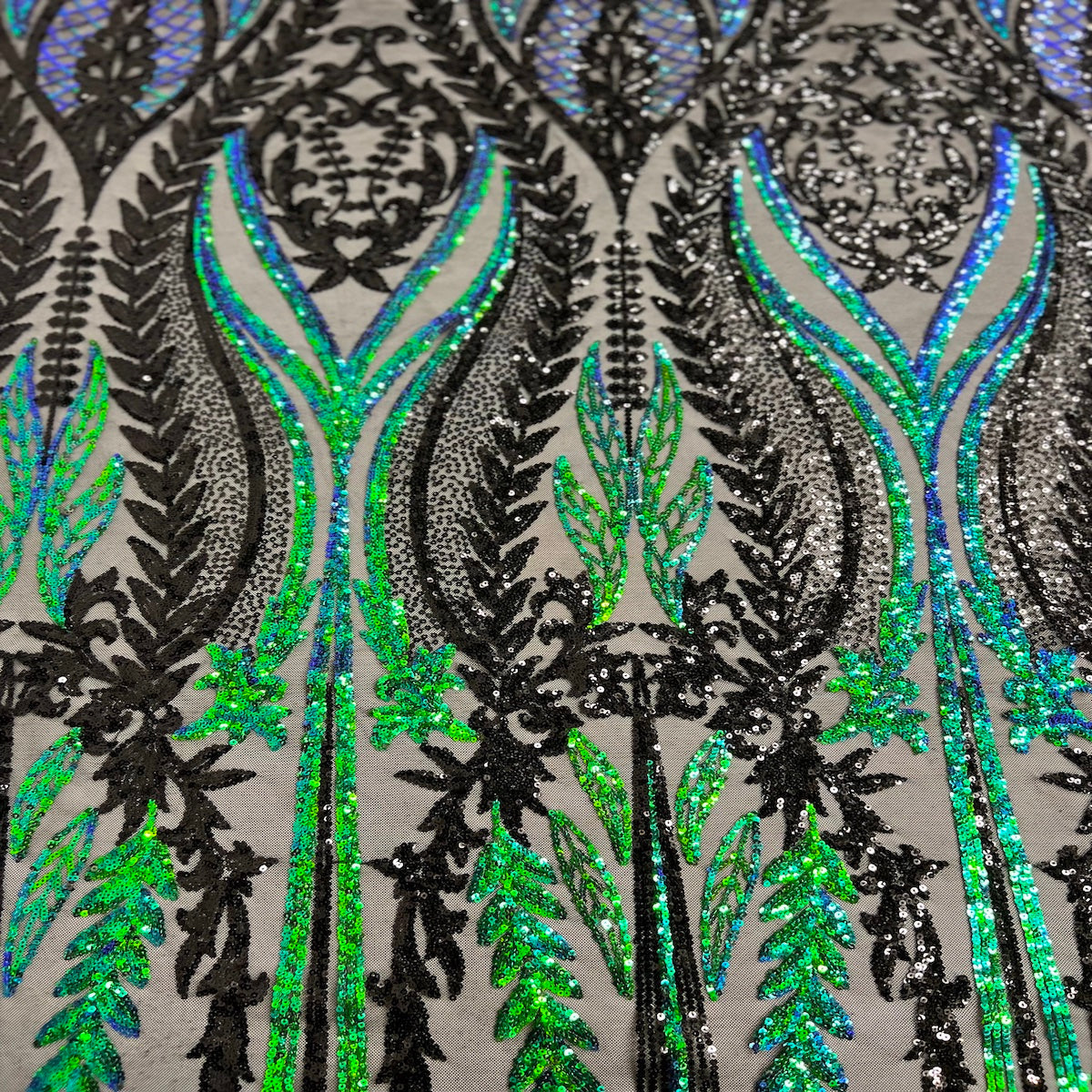 Alina Damask Stretch Sequins Fabric