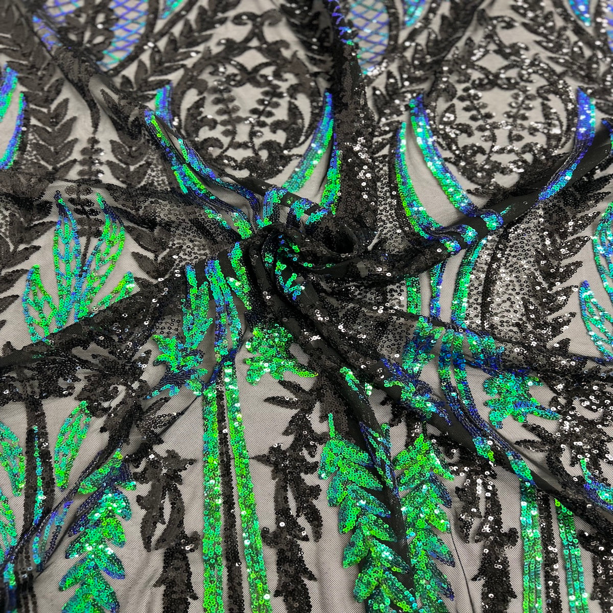 Alina Damask Stretch Sequins Fabric