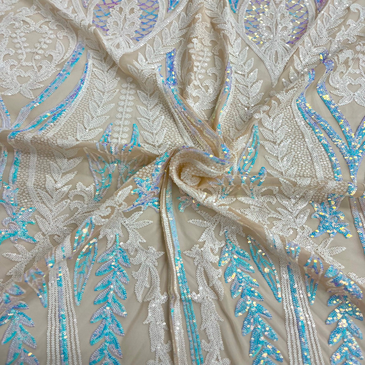 Alina Damask Stretch Sequins Fabric