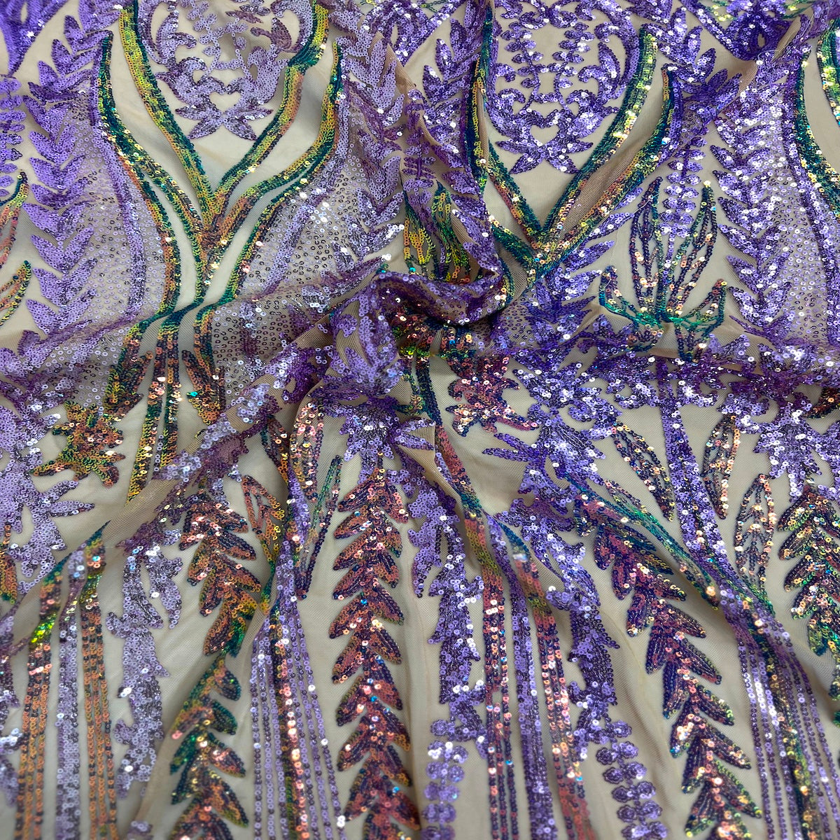 Alina Damask Stretch Sequins Fabric