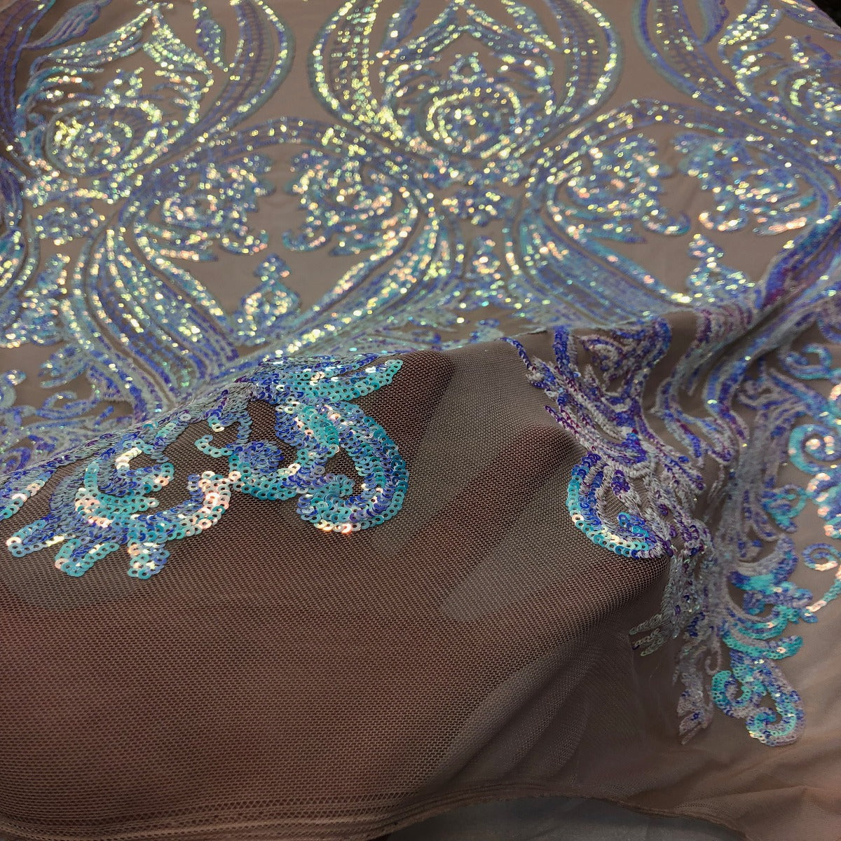 Catina Damask Stretch Sequins Fabric