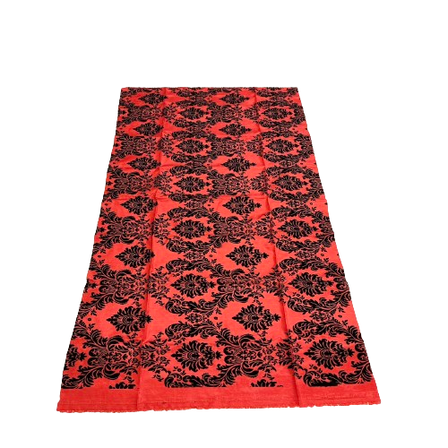 Damask Flocked Taffeta Fabric