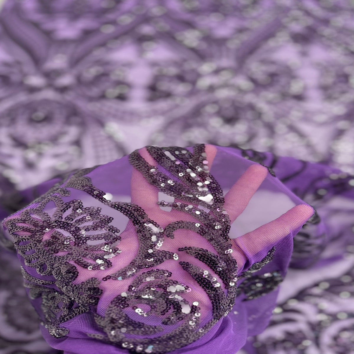 Catina Damask Stretch Sequins Fabric