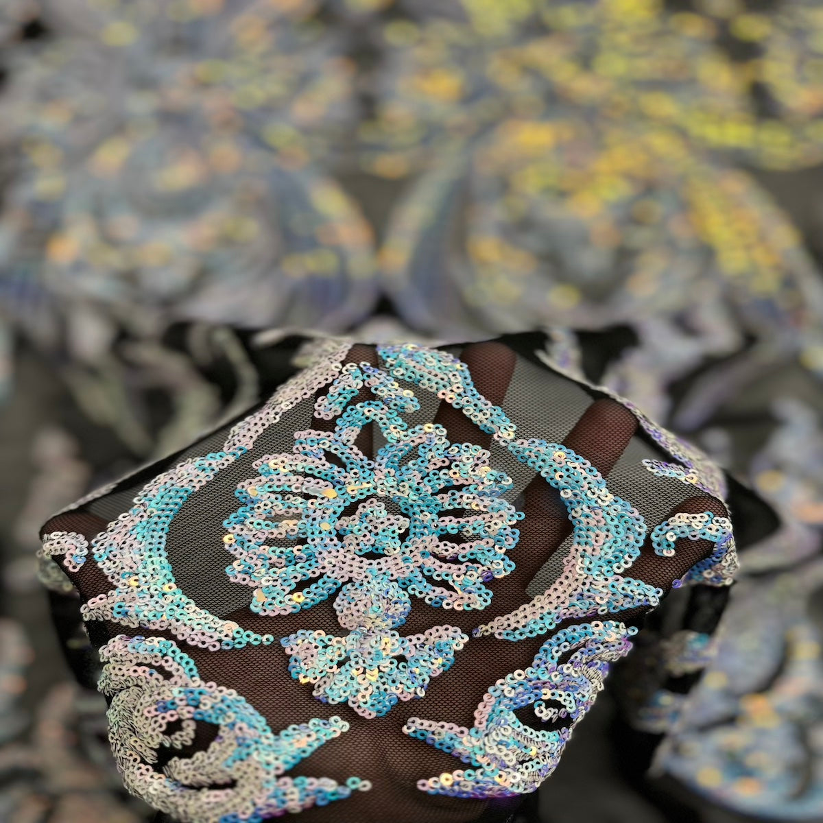 Catina Damask Stretch Sequins Fabric