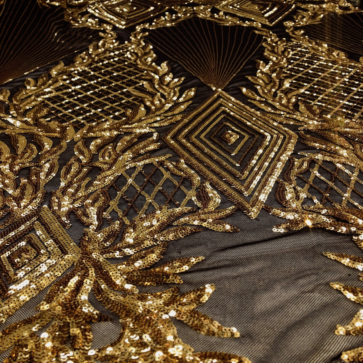 Alpica Geometric Stretch Sequins Fabric