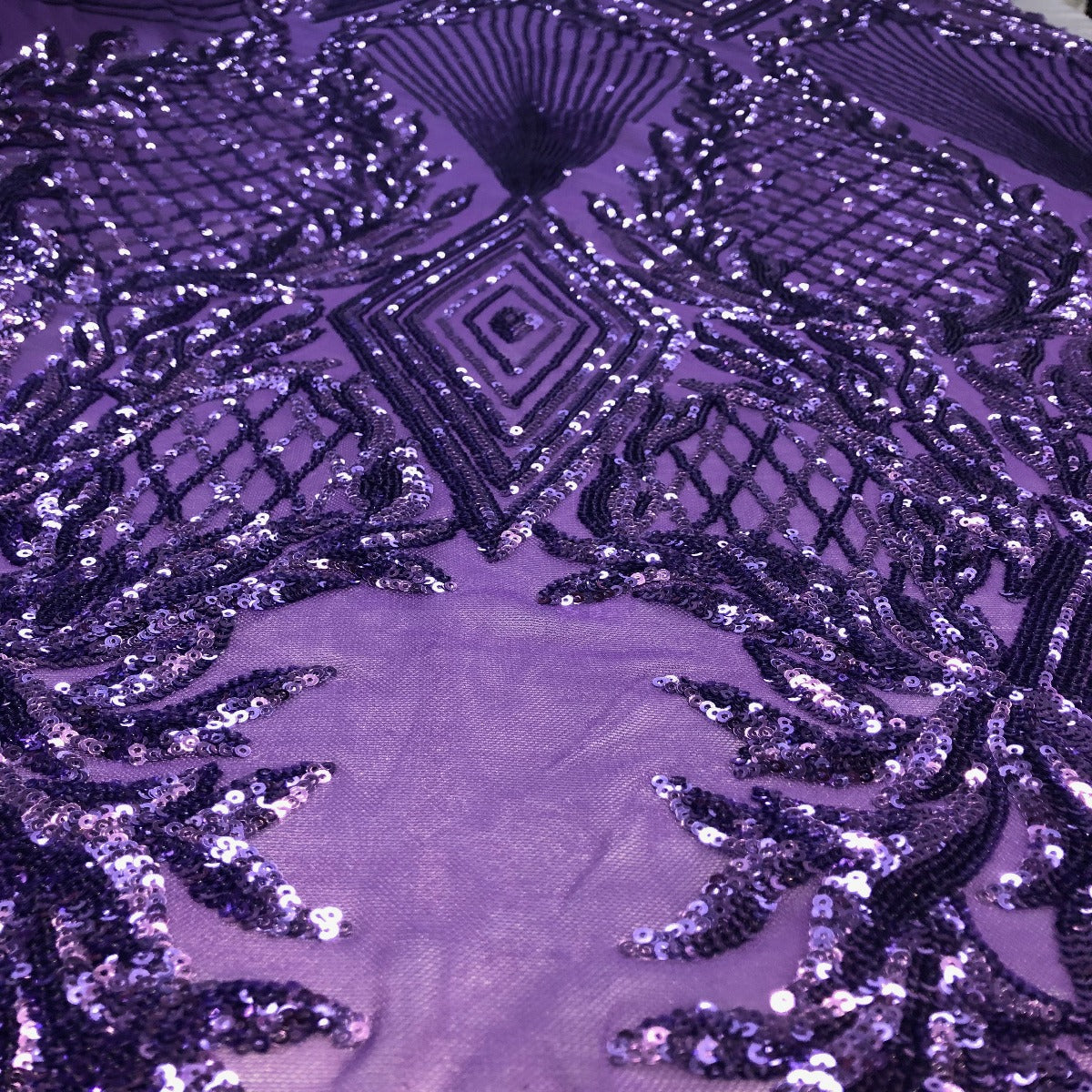 Alpica Geometric Stretch Sequins Fabric