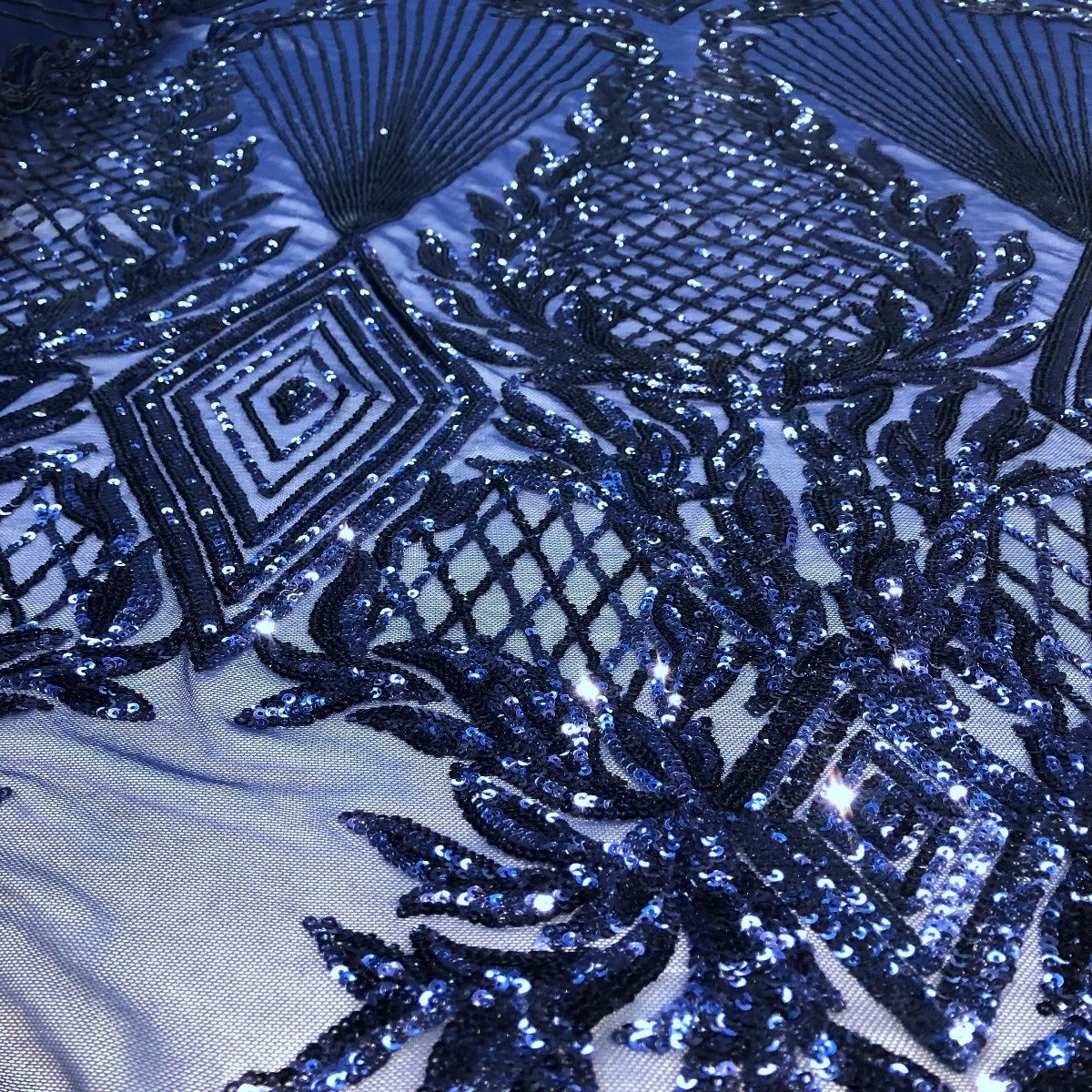 Alpica Geometric Stretch Sequins Fabric