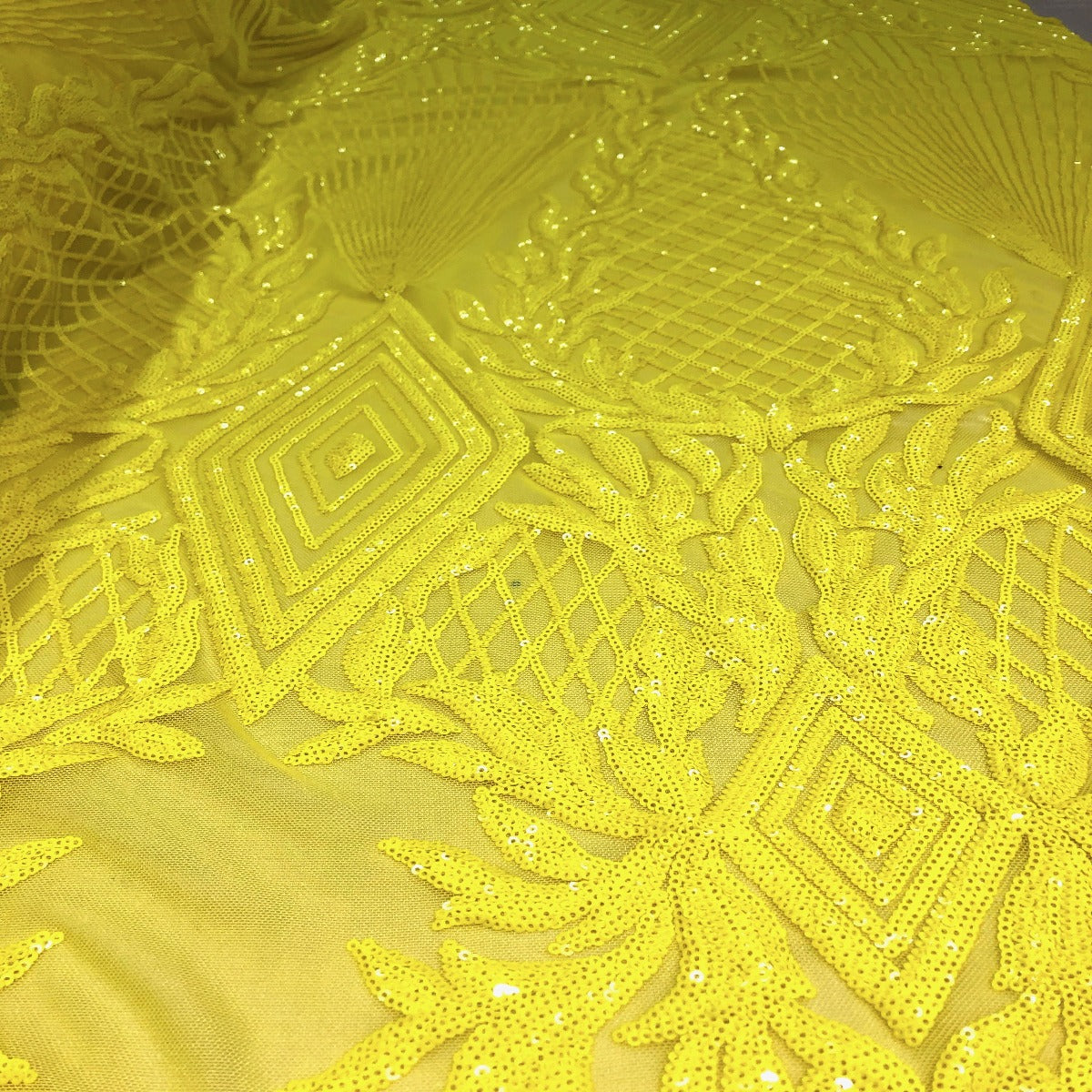 Alpica Geometric Stretch Sequins Fabric