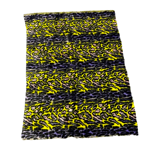 Multicolor Rainbow Leopard Print Faux Fur Fabric