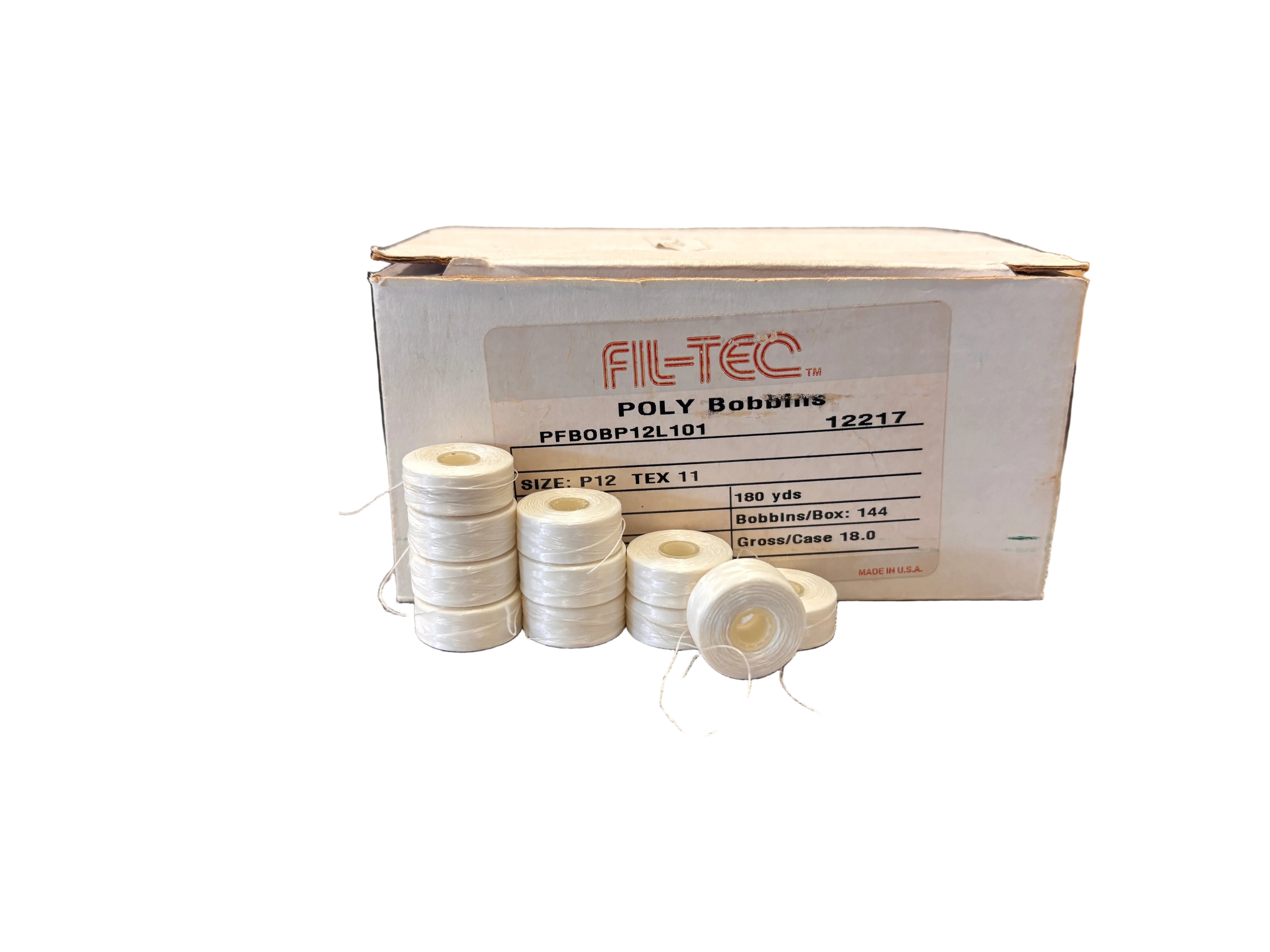 Poly Fil-TEC L Bobbins 144 Box #12217