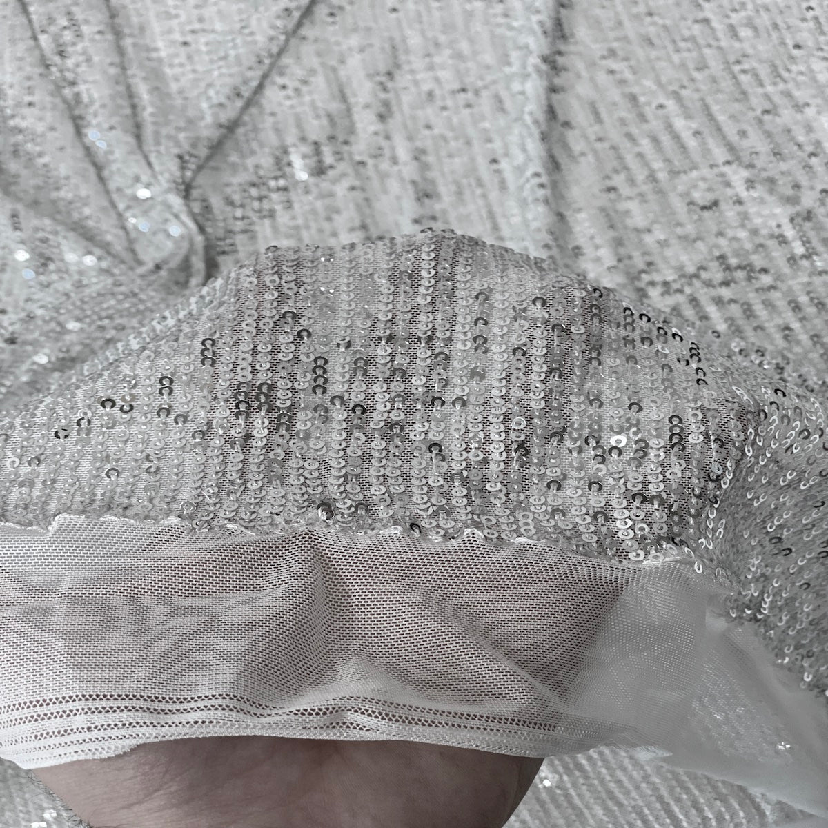 Mille Stripe Stretch Sequins Fabric