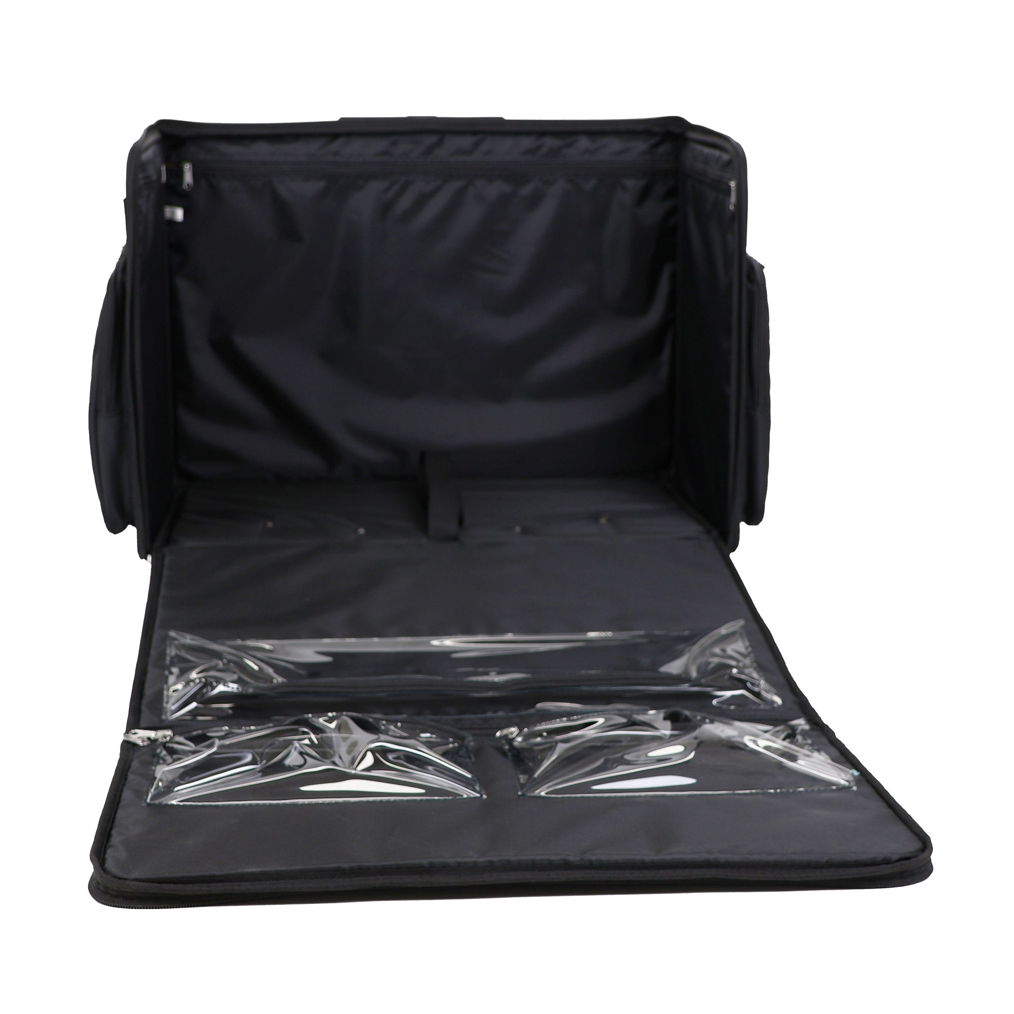 Everything Mary XL 4 Wheel Collapsible Rolling Sewing Machine Storage Case, Black Quilted