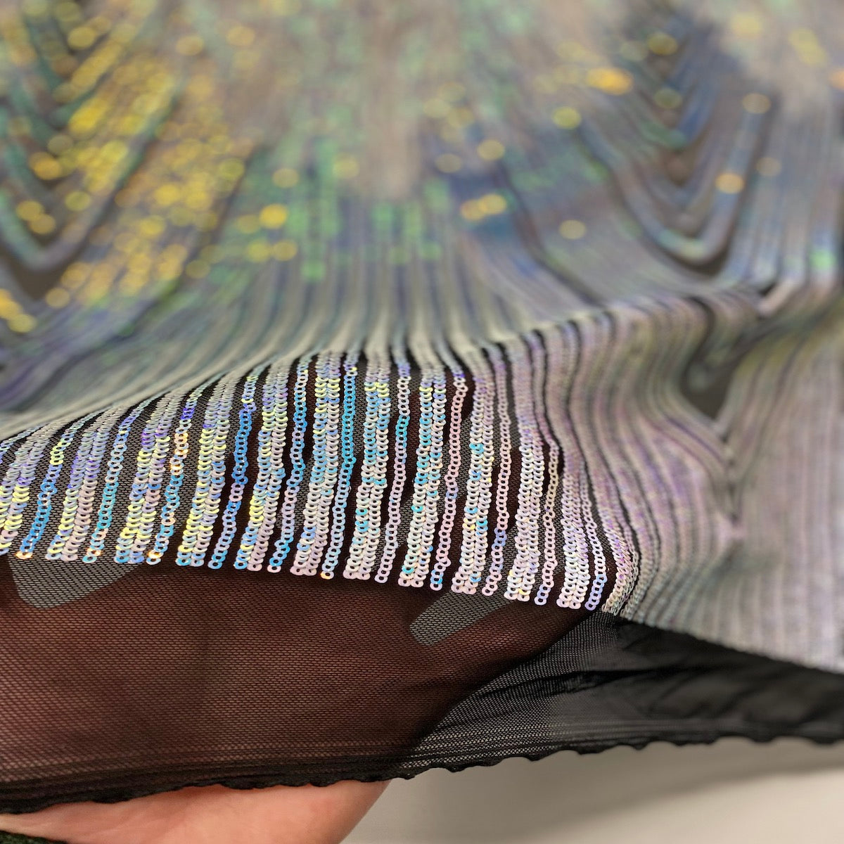 Flamingo Fringe Embroidered Stretch Sequin Fabric