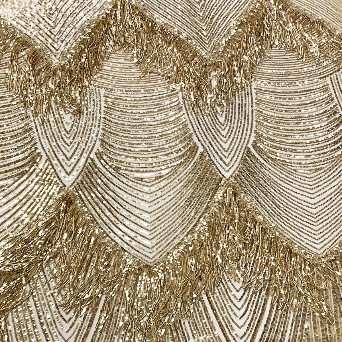 Flamingo Fringe Embroidered Stretch Sequin Fabric