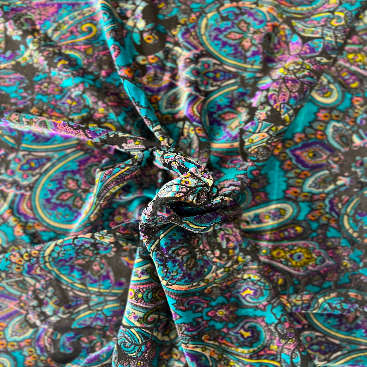 Sur Multicolor Burnout Stretch Velvet Fabric