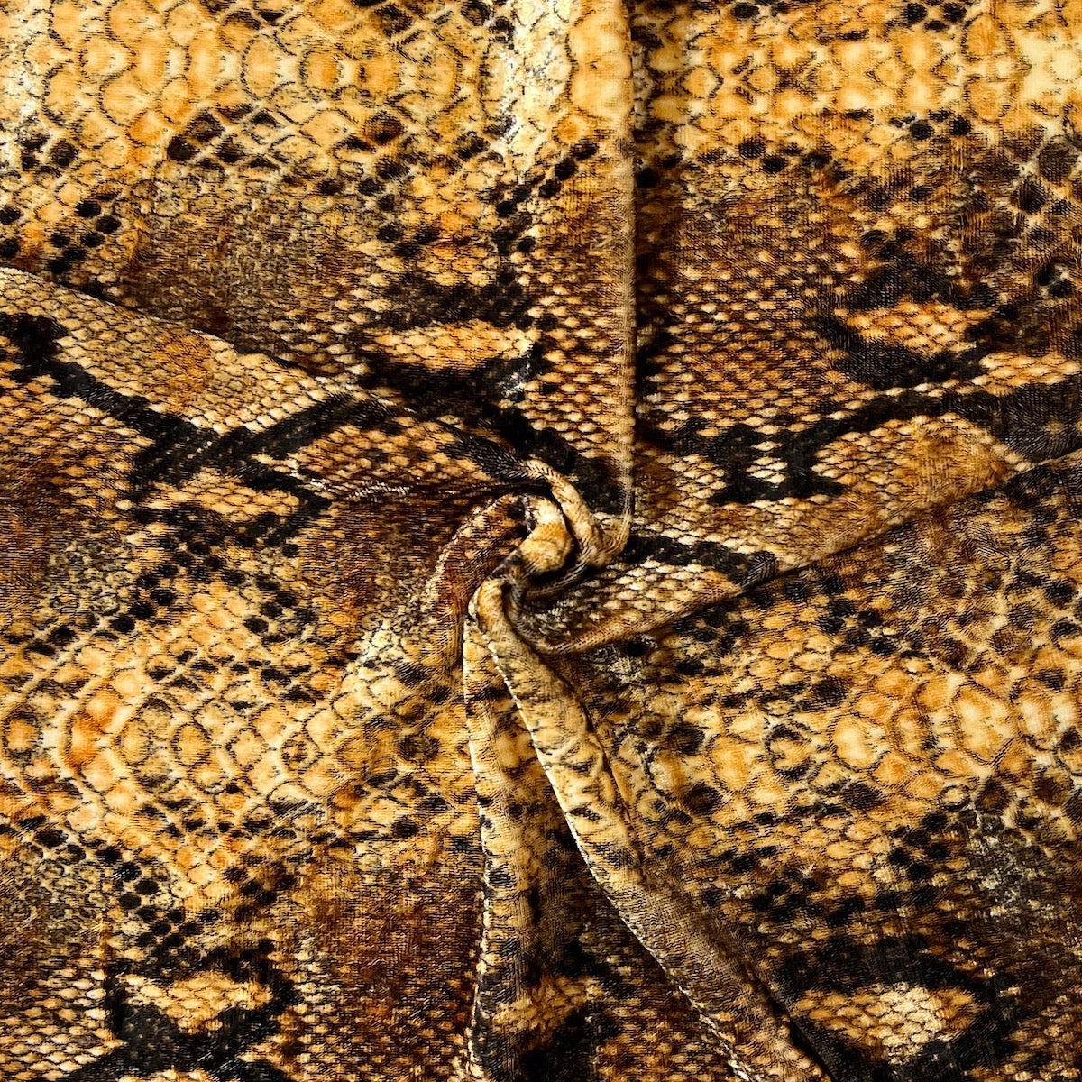 Snakeskin Printed Stretch Velvet Spandex Fabric