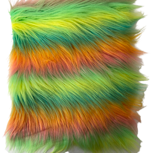 Striped Long Pile Faux Fur Fabric