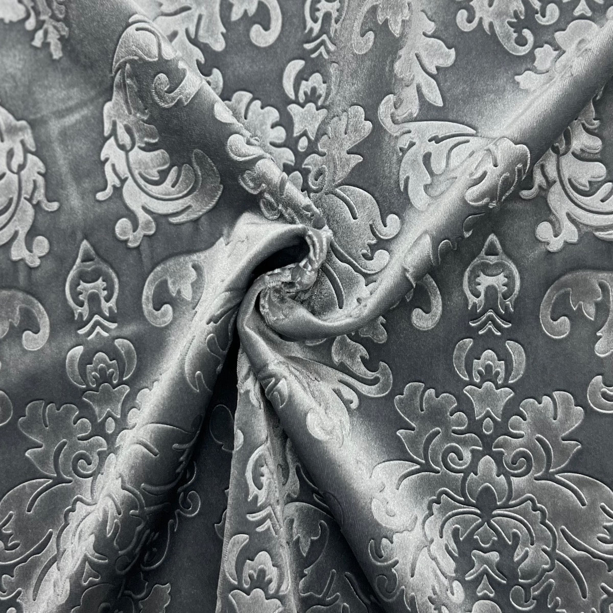 Damask Embossed Velvet Upholstery Drapery Fabric