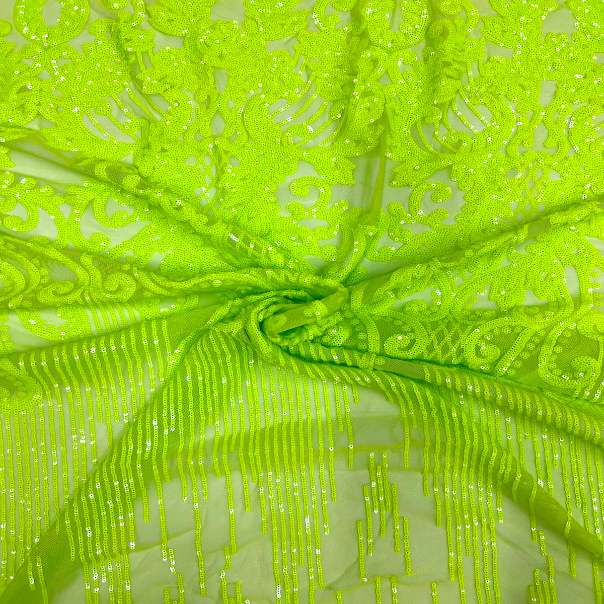 Alta Striped Damask Stretch Sequins Fabric
