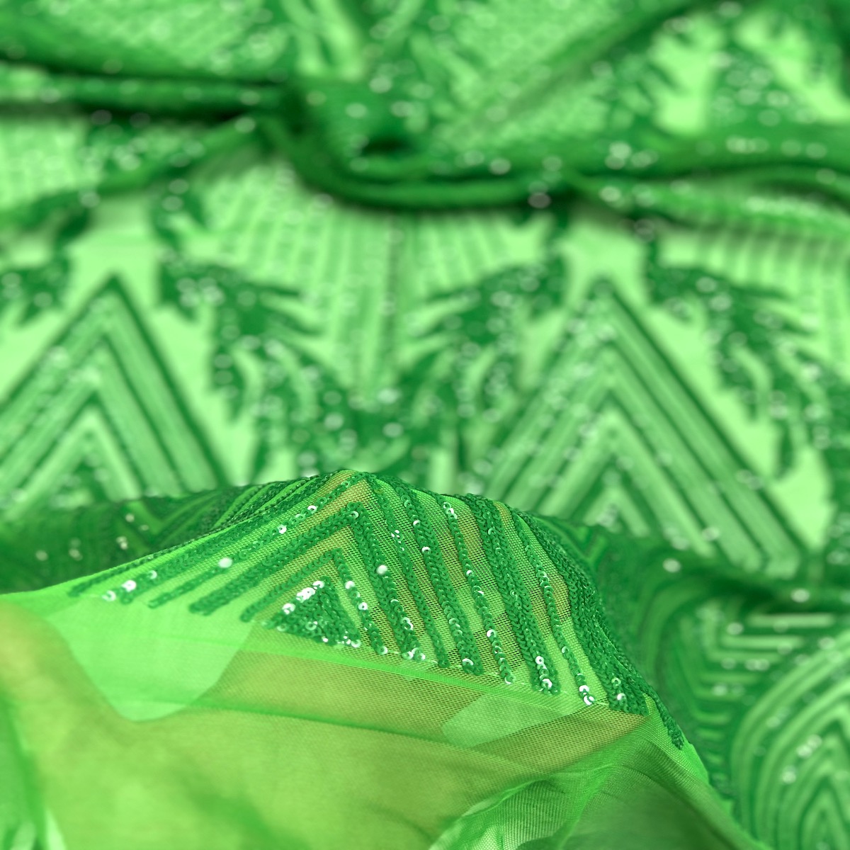 Alpica Geometric Stretch Sequins Fabric