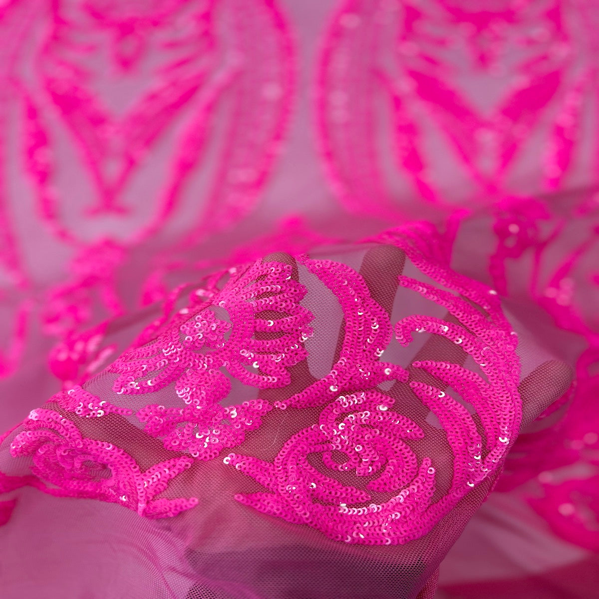 Catina Damask Stretch Sequins Fabric