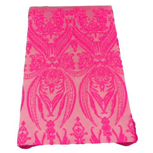 Catina Damask Stretch Sequins Fabric