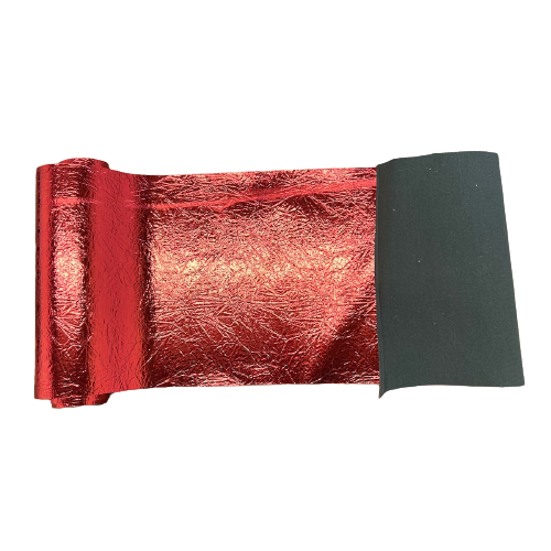 Crushed Distressed Foil Chrome Mirror Reflective Vinyl Fabric