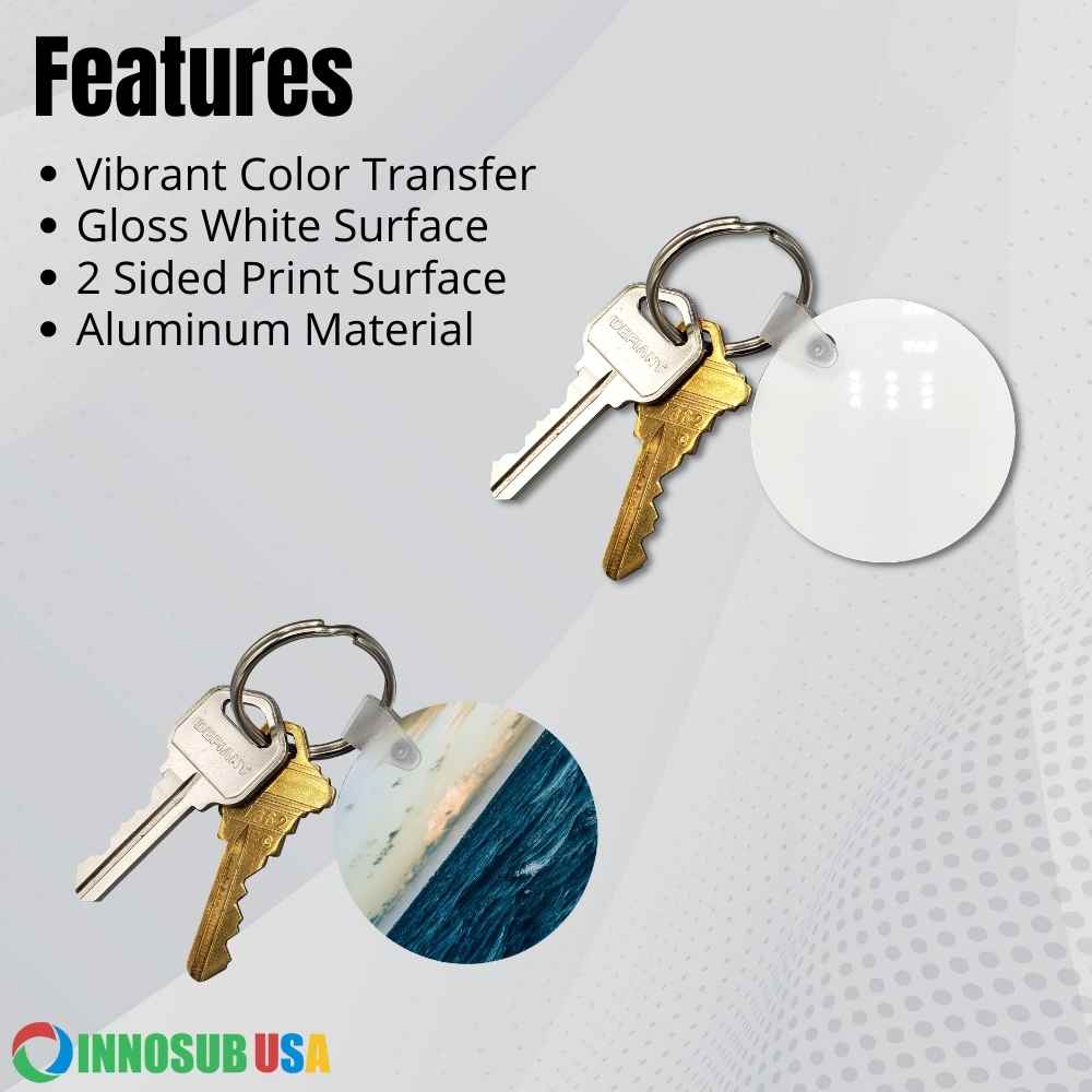 Sublimation Aluminum  Keychain Blank - 2 Sided | Square | Circle | Rectangle