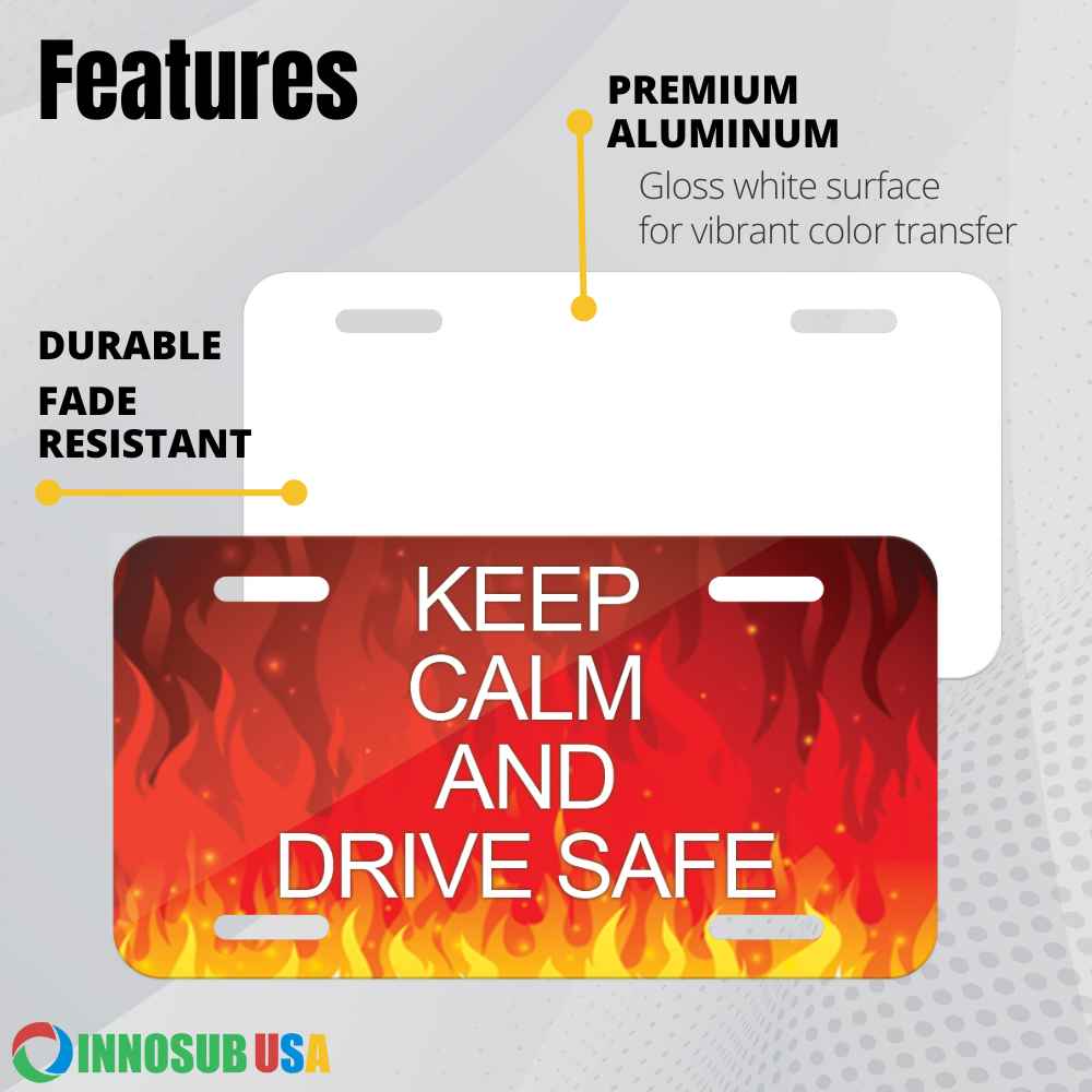 Sublimation License Plate Blank - White Gloss 12"x6" by INNOSUB USA