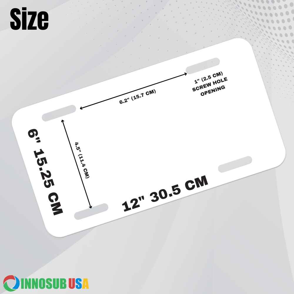 Sublimation License Plate Blank - White Gloss 12"x6" by INNOSUB USA
