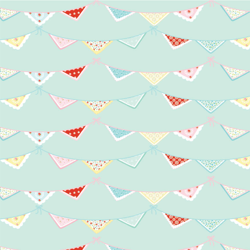Market Day - Bunting Print - Mint