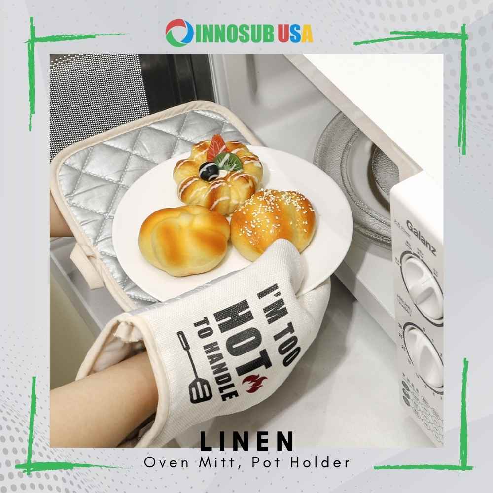 Sublimation Blanks Linen Pot Holder 8x8" | Oven Mitt - Kitchen Oven Hot Pads in Style