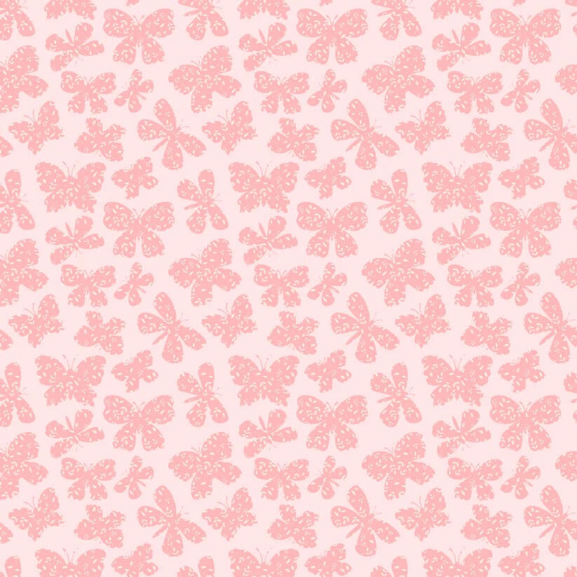 Painted Blossoms - Scattered Butterflies - Pink (3-Yard Pack)