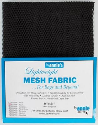 Lightweight Mesh Fabric, Black, 18" x 54"