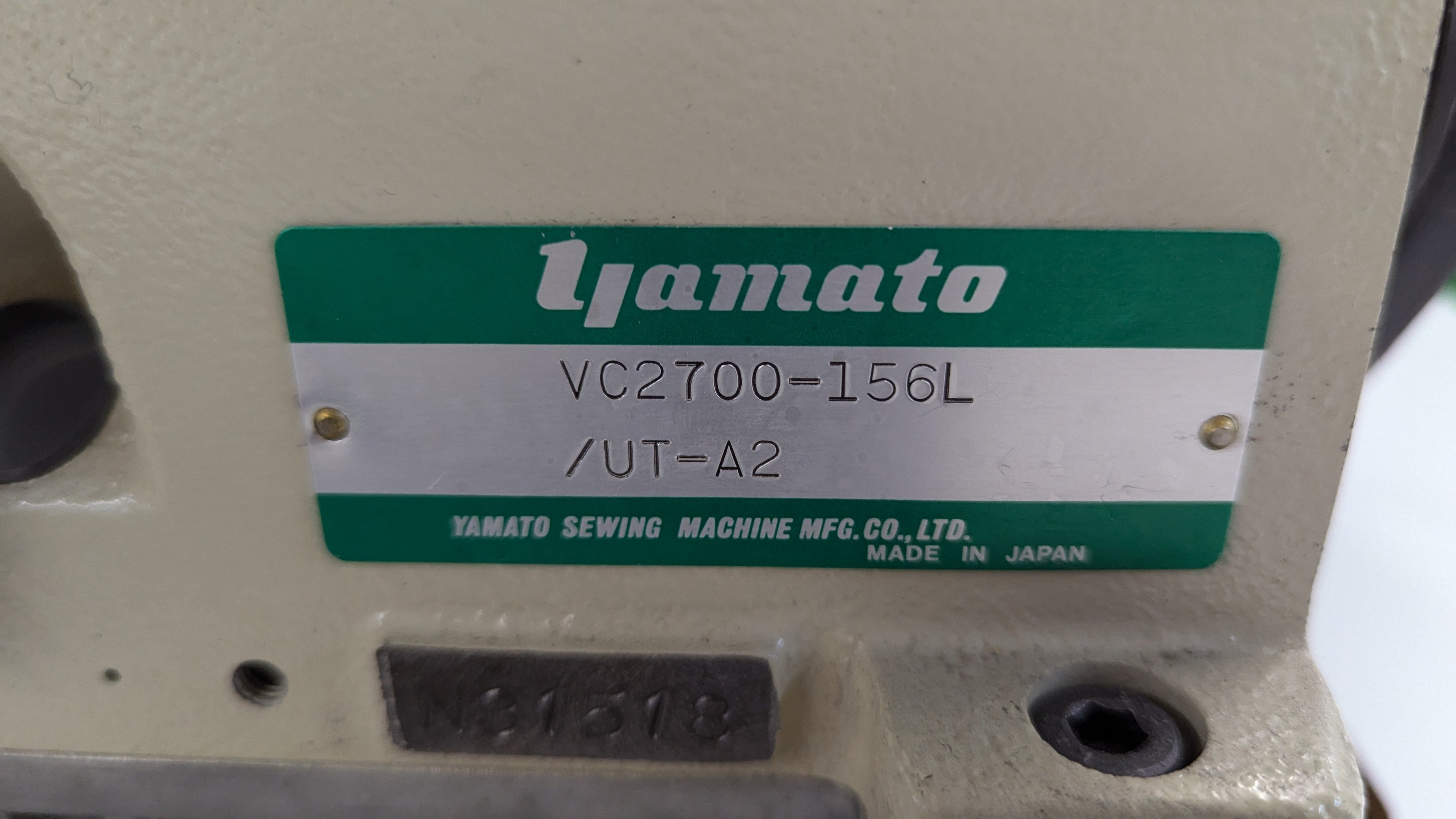 Preowned Yamato VC2700 Cylinder Bed Coverstitch