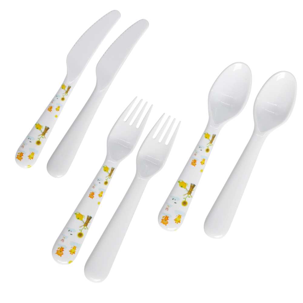 Sublimation Blanks flatware set Polymer Kid's Knife Spoon Fork Plate Cup Bowl
