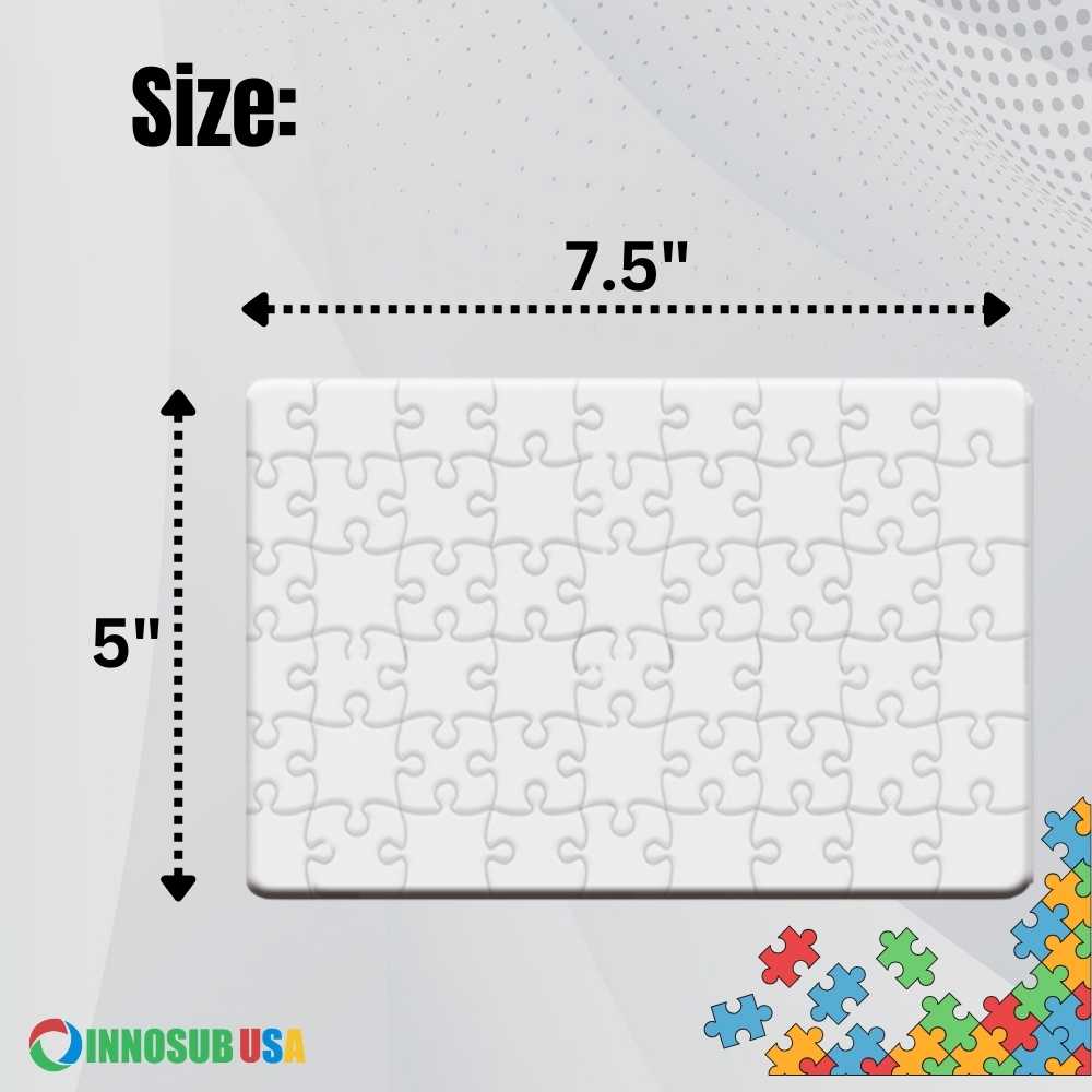 Sublimation Blanks Puzzle  Polymer Jigsaw A5 | 24 / 54 Pieces | By INNOSUB USA