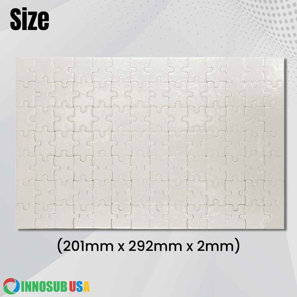 Sublimation A4 jigsaw Puzzle Blanks | White Glossy 98 Pieces | 8x11.5" | By INNOSUB USA