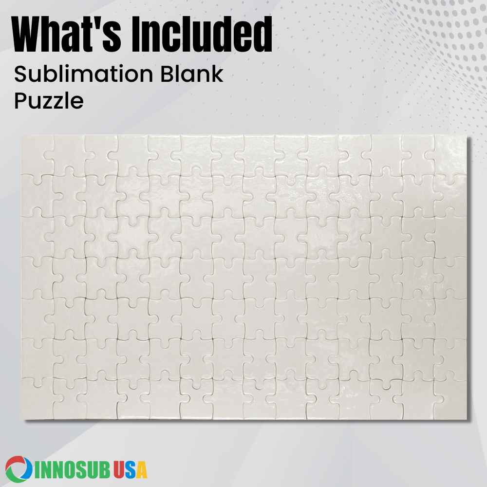 Sublimation A4 jigsaw Puzzle Blanks | White Glossy 98 Pieces | 8x11.5" | By INNOSUB USA