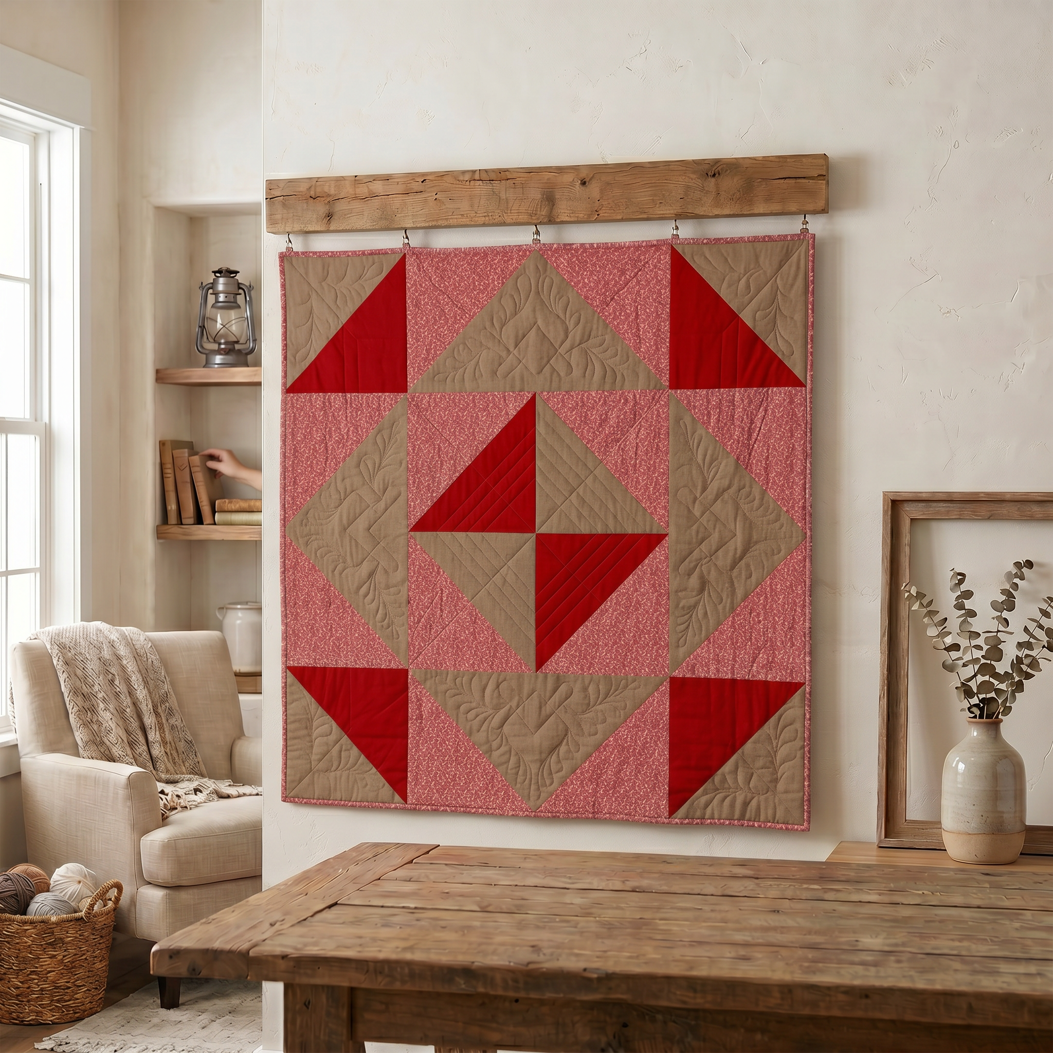 Rosey - Half Square Triangle Table Topper - Quilt Kit