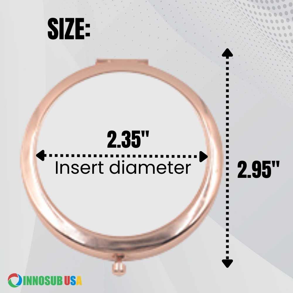 Sublimation Blanks Compact Pocket Mirror - Round – Gold /Rose Gold / Silver/ Black